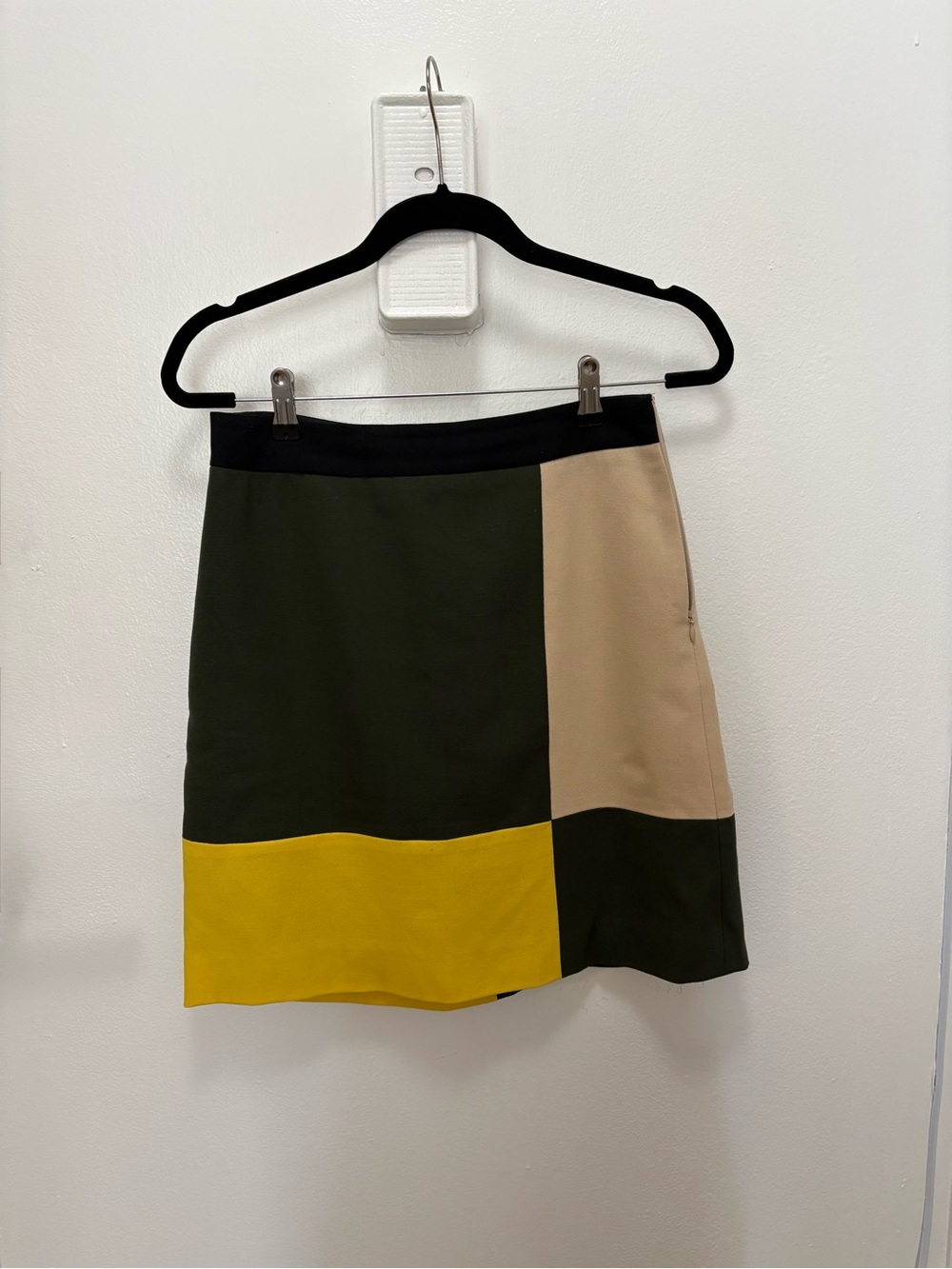 kate spade Colorblock Mini Skirt in Green, Yellow & Cream